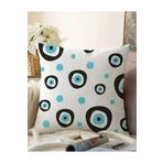 RealHomes Çift Taraflı Nazar Boncuklu Dijital Baskılı Modern Raşel Örme Yastık Kılıfı, Sonil-K4927-43x43cm