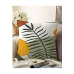 RealHomes Çift Taraflı Onedraw Çizimli Yaprak Desenli Dijital Baskılı Modern Raşel Örme Yastık Kılıfı, Sonil-K7520-43x43cm