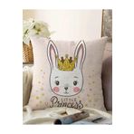 RealHomes Çift Taraflı Pembe Zeminli Little Princess Desenli Dijital Baskılı Raşel Örme Yastık Kılıfı, Sonil-K-2150-55x55cm