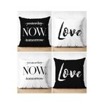 Realhomes Çift Taraflı Yesterday Now Tomorrow ve Love Kombin 4’lü Süet Kırlent Kılıf Seti