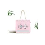 RealHomes Çocuk Çantası - Pembe Zeminde Baby Shower Özel Tasarım Kumaş Çanta, Canta-4358p