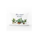 RealHomes DIK-2033 Beatiful Cactus Baskılı Dijital Dikdörtgen Kırlent Kılıfı