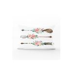 RealHomes DIK-2527 Çiçekli Mızrak Motifli Dijital Baskılı Dikdörtgen Kırlent Kılıfı