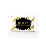 RealHomes DIK-3065 Altın Şeritli Merry Christmas Desenli Dekoratif Dikdörtgen Kırlent Kılıfı