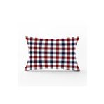 RealHomes DIK-3082 Bordo Lacivert Ekose Desenli Dekoratif Dikdörtgen Kırlent Kılıfı