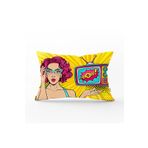 RealHomes DIK-3275 Pop Art Wow Desenli Özel Tasarım Dekoratif Dikdörtgen Kırlent Kılıfı