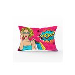 RealHomes DIK-3278 Pempe Pop Art Wow Tasarımlı Dekoratif Dikdörtgen Kırlent Kılıfı
