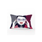 RealHomes DIK-3360 Pop Art Mujer Elegante Tasarımlı Dijital Baskılı Dikdörtgen Kırlent Kılıfı