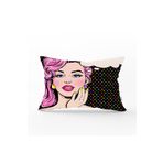 RealHomes DIK-5 Pop Art Retro Dijital Baskılı Dekoratif Dikdörtgen Kırlent Kılıfı