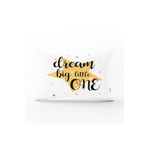 RealHomes Dream Big Little One Yazılı Yıdız Desenli Dijital Baskılı Dikdörtgen Kırlent Kılıfı