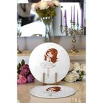 RealHomes Fashion Girl Desenli Modern 2 1 Yuvarlak Servis Altlığı Supla