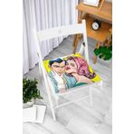 RealHomes Fashion Girl Dijital Baskılı Modern Pofidik Sandalye Minderi, Pofi-723