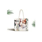 RealHomes Fashion Womens Dijital Baskılı Fermuarlı Plaj Çantası, Canta-5074son