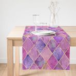 Realhomes Geometrik Açık Pudra Renkli Modern Süet Runner