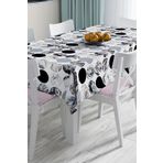 RealHomes Geometrik Desenli Dijital Baskılı 3d Masa Örtüsü, Masa-Real56-140x140cm