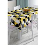RealHomes Geometrik Desenli Dijital Baskılı 3d Masa Örtüsü, Masa-Real67-140x140cm