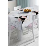 RealHomes Geometrik Desenli Dijital Baskılı 3d Masa Örtüsü, Masa-Real74-90x90cm