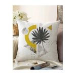 RealHomes Geometrik Mermer Zeminde Tohumları Dökülen Çiçek Motifli Çift Taraflı Raşel Örme Kırlent Kılıfı, Sonil-K-5282-55x55cm