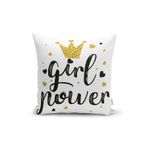 RealHomes Girl Power Yazı Desenli Dijital Baskılı Modern Yastık Kılıfı