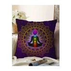 RealHomes Gökyüzü Desenli Yoga Motifli Özel Tasarım Çift Taraflı Dijital Baskılı Raşel Örme Yastık Kılıfı, Sonil-K5039-43x43cm
