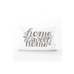 RealHomes Gri Home Sweet Home Modern Baskılı Dikdörtgen Yastık Kırlent Kılıfı