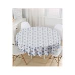 RealHomes Gri Kot Zemin Üzerinde Kristal Taneleri Motifli Yuvarlak Masa Örtüsü 140cm, MasaYuv-5404-140x140cm