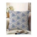 RealHomes Gri Zemiminde Geometrik Çiçek Motifli Çift Taraflı Raşel Örme Kırlent Kılıfı, Sonil-K-5403-55x55cm