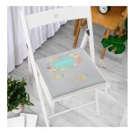 Realhomes Gri Zeminde Baby Shower Tasarımlı Modern Fermuarlı Sandalye Minderi