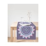 Realhomes Gri Zeminde Mandala Baskılı Modern Süet Runner
