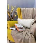 RealHomes Handmade Natural%100 Organik Pamuklu 4 Kenar Püsküllü Dikdörtgen Kırlent Kılıfı