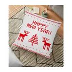 RealHomes Happy New Year Temalı Dijital Baskılı Dekoratif 70x70 cm Yer Minderi