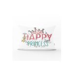 RealHomes Happy Prıncess Yazı Desenli Dijital Baskılı Modern Dikdörtgen Kırlent Kılıfı