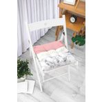 RealHomes Hello Beautiful Pembe & Mermer Dijital Baskılı Modern Pofidik Sandalye Minderi