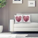 RealHomes K182 Güllü Kalp Dijital Baskılı Dekoratif Kırlent Kılıfı