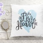 RealHomes K2103 Love Heart Yazı Desenli Dijital Baskılı Modern Kırlent Kılıfı