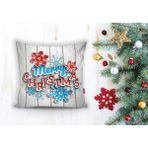 RealHomes K218 Merry Christmas Dijital Baskılı Modern Kırlent Kılıfı