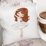 RealHomes K2326 Fashion Girl Desenli Dekoratif Kırlent Kılıfı