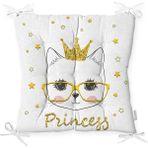 Realhomes K2471 Princess Kedi Motifli Modern Dijital Baskılı Yastık Kılıfı