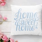 RealHomes K2564 Mavi Home Sweet Home Modern Kırlent Kılıfı