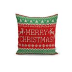 RealHomes K3034 Merry Christmas Motifli Dijital Baskılı Kırlent Kılıfı