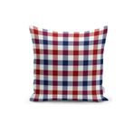 RealHomes K3082 Bordo Lacivert Ekose Desenli Dekoratif Kırlent Kılıfı