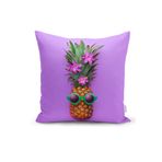 RealHomes K3206 Mor Zeminde Ananas Desenli Modern Kırlent Kılıfı