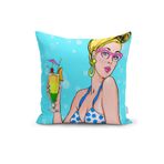 RealHomes K3270 Pop Art Girl Özel Tasarım Dekoratif Kırlent Kılıfı