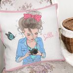 RealHomes K3293 Özel Tasarım Smile Take Up Desenli Dekoratif Kırlent Kılıfı