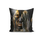 RealHomes K3339 Gold Afrika Woman Tasarımlı 3D Modern Kırlent Kılıfı