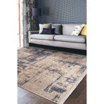 RealHomes Kahverengi Zemin Eskitme Motifli Otantik Desenli Eskitme Motifli Sade Şık Salon Mutfak Saçaklı Halı HaliDik-Deluxe-11852, 100 x 100