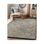 RealHomes Kahverengi Zeminde Kilim Motifli Dokuma Halı Desenli Sade & Şık Geometrik Salon Kaymaz Saçaklı Halı HaliDik-Deluxe-11728, 160 x 230