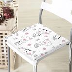 RealHomes Kedi Desenli Dijital Baskılı Modern Fermuarlı Sandalye Minderi