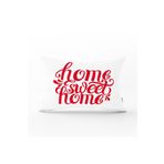 RealHomes Kırmızı Home Sweet Home Dijital Modern Dikdörtgen Yastık Kırlent Kılıfı