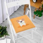 RealHomes Köpek Desenli Dijital Baskılı Modern Fermuarlı Sandalye Minderi